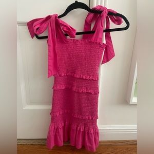 ALTARD STATE TIERED MINI DRESS HOT PINK SIZE S WORN ONCE